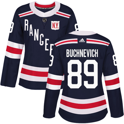 Adidas Rangers #89 Pavel Buchnevich Navy Blue Authentic 2018 Winter Classic Women's Stitched NHL Jersey - Click Image to Close